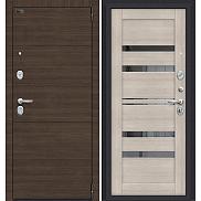 Дверь входная Porta S-3P 4/П30 Brownie/Cappuccino Veralinga, с зеркалом, 2 замка