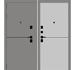 Дверь мет.SD-Prof Техно Графит мягкая шагрень/Эмалит белый 205*88 левая