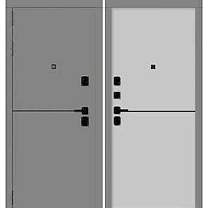 Дверь входная SD-Prof Техно Графит мягкая шагрень/Эмалит белый, 2 замка