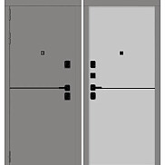 Дверь мет.SD-Prof Техно Графит мягкая шагрень/Эмалит белый 205*88 левая