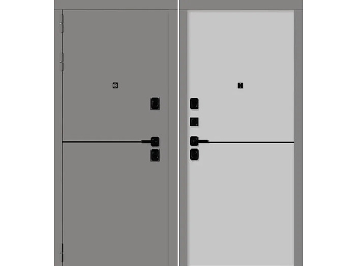 Дверь мет.SD-Prof Техно Графит мягкая шагрень/Эмалит белый 205*98 левая