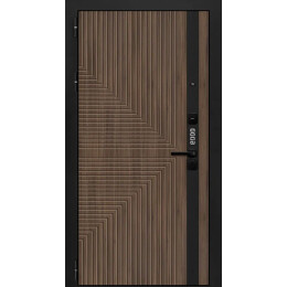 Дверь входная Good 1 Орех гварнери/Velluto Bianco, 2 замка, с ночной задвижкой