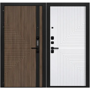 Дверь входная Good 1 Орех гварнери/Velluto Bianco, 2 замка