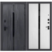 Дверь входная Lukse-502 Графит/Софт белый, 2 замка, с ночной задвижкой