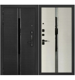 Дверь входная Lukse-504 Черный карбон/Чесура светлая, 2 замка