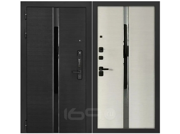 ДC PP Lukse-504 Черный муар/МДФ Черный карбон, стекло черное с фацетом/МДФ Чесура светлая, стекло черное с фацетом 205*96 Левая