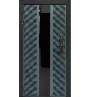 Дверь входная Lukse-506 Vellutto Verde/Белый матовый, с зеркалом, 2 замка, с ночной задвижкой