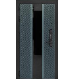 Дверь входная Lukse-506 Vellutto Verde/Белый матовый, с зеркалом, 2 замка