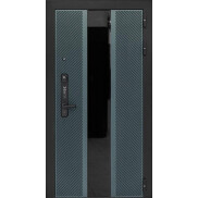 Дверь входная Lukse-506 Vellutto Verde/Белый матовый, с зеркалом, 2 замка, с ночной задвижкой