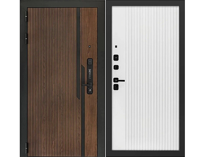 Дверь входная Lukse-507 Орех американский/Дуб беловежский, 2 замка