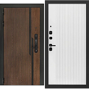 Дверь входная Lukse-507 Орех американский/Дуб беловежский, 2 замка