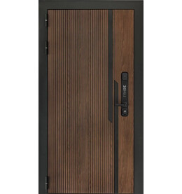 Дверь входная Lukse-507 Орех американский/Дуб беловежский, 2 замка