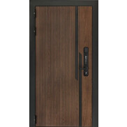 Дверь входная Lukse-507 Орех американский/Дуб беловежский, 2 замка, с ночной задвижкой