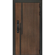 Дверь входная Lukse-507 Орех американский/Дуб беловежский, 2 замка, с ночной задвижкой