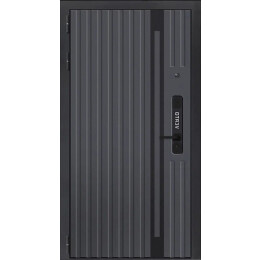 Дверь входная Vetro 1 Графит/Эмалит белый, 2 замка, с ночной задвижкой