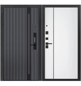 Дверь входная Vetro 1 Графит/Эмалит белый, 2 замка