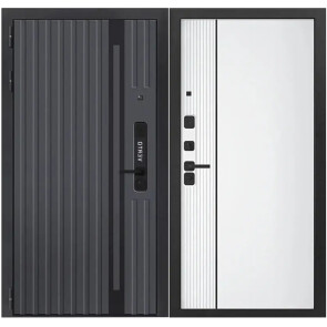 Дверь входная Vetro 1 Графит/Эмалит белый, 2 замка