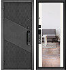 tumb 1 - ДМ CITY MAX IQ PP Черный Муар Металлик/МДФ Бетон темный 10SM-163 / МДФ Белый матовый mirror 10SM-164 205*96 левая черная фурнитура