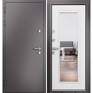 Дверь входная Termo Split MP 10T-140 (порог) с терморазрывом Шоколад букле/Дуб белый матовый, 2 замка, с ночной задвижкой