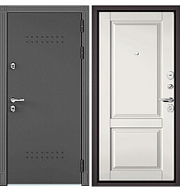 Дверь входная Termo Split MP 10TD-1 (порог) с терморазрывом Графит букле (порог)/Дуб Шалле белый, 10TD-1, 2 замка, с ночной задвижкой