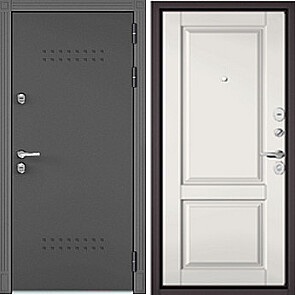 Дверь входная Термо Стандарт МП 10TD-1 с терморазрывом Графит букле/Дуб Шалле белый, 2 замка