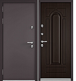 Дверь входная Termo Split MP 10TD-102 (порог) с терморазрывом Шоколад букле/Шоколад ларче, 102, 2 замка, с ночной задвижкой