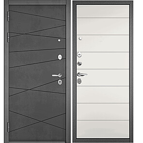 Дверь входная Траст Масс ПП 9S-130/9S-135 Бетон темный/Белый софт, 2 замка, с ночной задвижкой