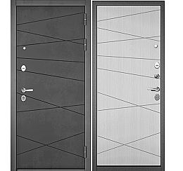 Дверь входная Trust Mass PP 9S-130/9S-103 Бетон темный/Белый ларче