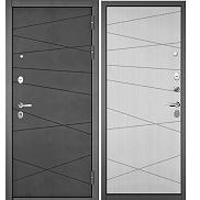 Дверь входная Trust Mass PP 9S-103 (порог) Бетон темный/Белый ларче, 2 замка, с ночной задвижкой