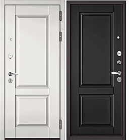 Дверь входная Trust Mass PP 9SD-1/9SD-1 Белый софт, 9SD-1/Черный матовый, 9SD-1, 2 замка, с ночной задвижкой