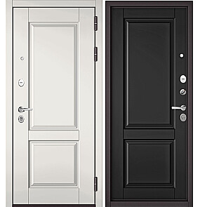 Дверь входная Траст Масс ПП 9SD-1/9SD-1 Белый софт/Черный матовый, 2 замка