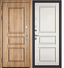 Дверь входная Trust Mass PP 9S-D2/9S-D2 Дуб шале натуральный, 9S-D2/Белый софт, 9S-D2, 2 замка, с ночной задвижкой