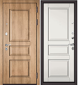 Дверь входная Trust Mass PP 9SD-2/9SD-2 Дуб шале натуральный, 9SD-2/Белый софт, 9SD-2, 2 замка, с ночной задвижкой