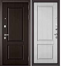 Дверь входная Trust Mass PP 9SD-1/9SD-1 Шоколад ларче, 9SD-1/Белый ларче, 9SD-1, 2 замка, с ночной задвижкой
