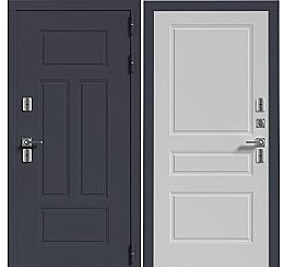 Дверь входная PP ВМ-103 Серый Винорит/Белый софт с терморазрывом
