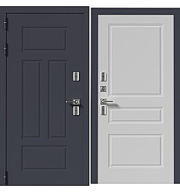 Дверь входная PP ВМ-103 Серый Винорит/Белый софт, 2 замка
