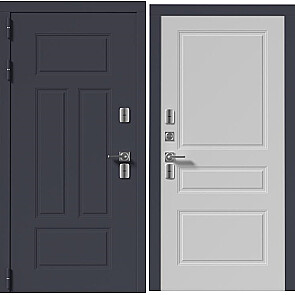 Дверь входная PP ВМ-103 Серый Винорит/Белый софт, 2 замка
