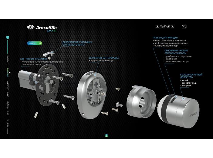 Электронный Armadillo (Армадилло) замок ROTATOR EL.RT01.01 СP хром