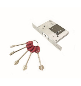 Замок для входной двери сувальдный «Kale 257 L» Хром