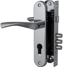 Замок цилиндровый с в комплекте с ручкой LOCKSET.1511W/B (SET F1511W/B) CP хром