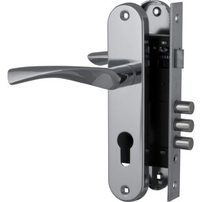 Замок цилиндровый с в комплекте с ручкой LOCKSET.1511W/B (SET F1511W/B) CP хром