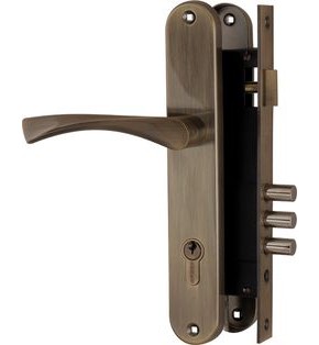 Замок цилиндровый с в комплекте с ручкой LOCKSET.9011 (SET F9011) AB бронза