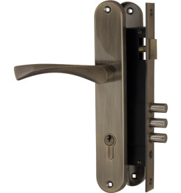 Замок цилиндровый с в комплекте с ручкой LOCKSET.9011 (SET F9011) AB бронза