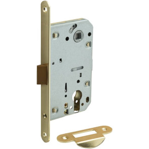 Замок для межкомнатной двери пластиковый язычок «Bravo P-3-CL» Золото