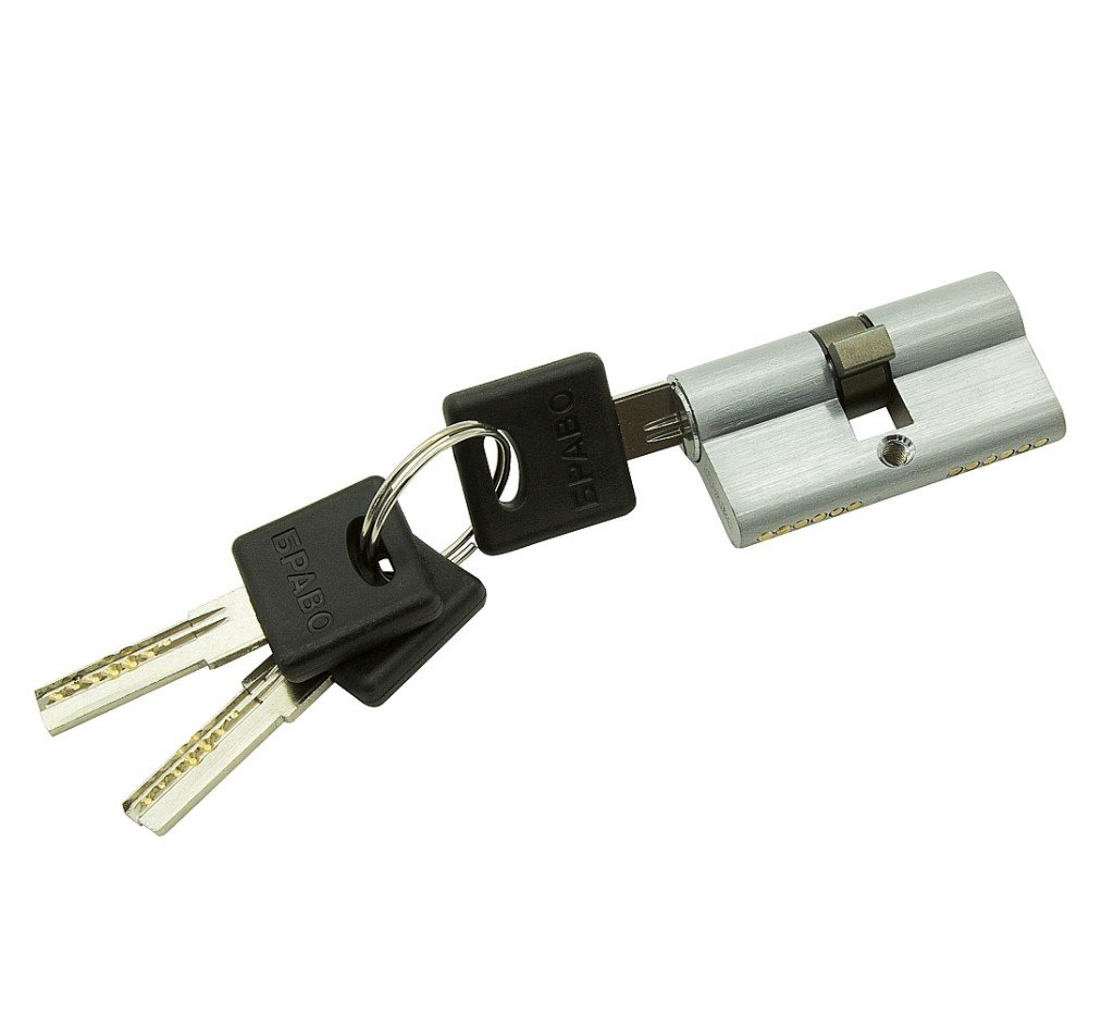 Цилиндр ключ/ключ Bravo AРK-60-30/30 SC МатХром (алюм., 3 ключа)