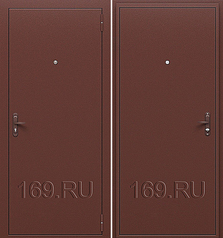 Входная стальная дверь «Стройгост РФ» красновато-коричневого цвета