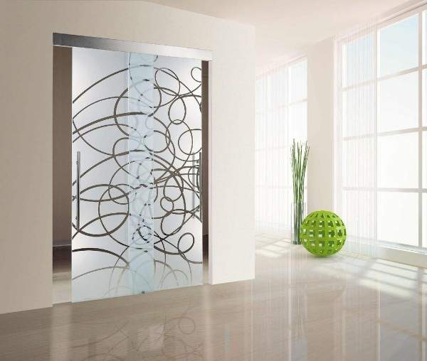 Стеклянное полотно межкомнатной двери в стиле минимализм