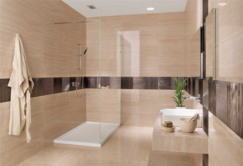 Керамическая плитка в дизайне ванной комнаты