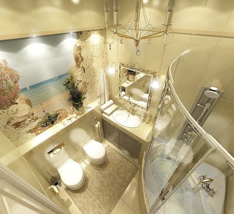 Ремонт ванной в светлом стиле