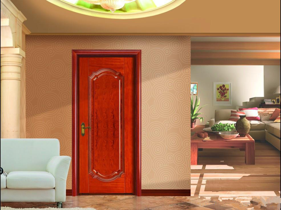 Крашенная межкомнатная дверь из МДФ в интерьере современной гостиной
